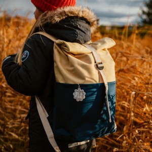 Blafre rullesekk - 7L mørk blå/beige