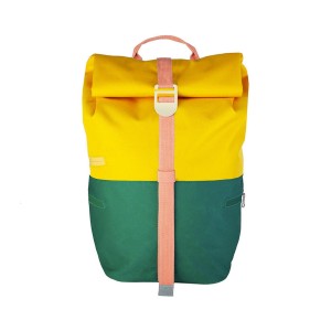 Blafre skole-/tursekk 24L mørk grønn/gul