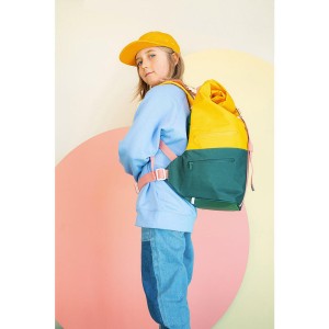 Blafre skole-/tursekk 24L mørk grønn/gul